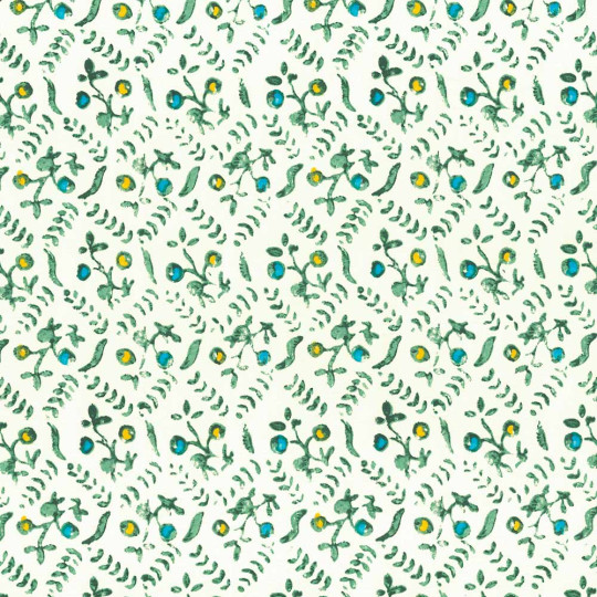 Blue and Yellow Stamped Flowers Italian Print Paper ~ Rossi Italy